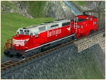 US Diesellokomotive EMD SD40 Chicago, Burlington and Quincy und Caboose
