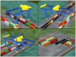 Containerkraene - blau-gelb