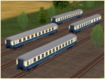 Sitzwagen DB UIC-X in blau-beiger Lackierung, Set 5
