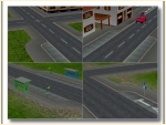 Straßenmodule mit Gehwegen und Zubehör