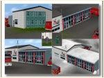 Moderne Feuerwache und 3 Umspannungsstationen
