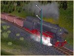 G�terzuglokomotive der DR BR 44 0689-8 mit �ltender auf Basis T34, Epoche IIIb