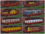 Flachwagen der DB und ATG Kbs443-, Kls443- und Laadks540