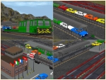 Autotransportwaggons Saadkms690 mit Verladestation
