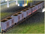 Klappk�belwagen zum Transport von Kohle und Koks