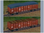 4-achsige offene G�terwagen europ�ischer Bahnen Set 3