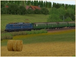BR 110 B�gelfalte blau und 4-achsigen Umbauwagen Epoche IVb