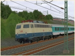 Elektrolokomotive BR 110 der Regio Schleswig Holstein in ozeanblau-beige der DBAG, Epoche V