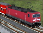 BR 143 in orientroter Farbgebung der DBAG  in Epoche V