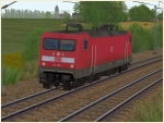 BR 112 163-der DBAG mit verkehrsroter Lackierung in Epoche V