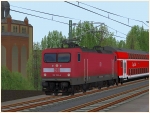 BR 112 133 der DBAG mit verkehrsroter Lackierung in Epoche VI