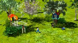 2 Baumh�user und spielende Kinder im EEP-Shop kaufen