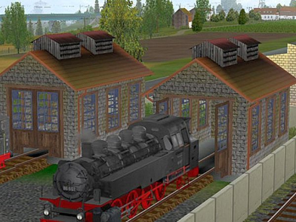 Kleine Lokschuppen in 4 Farbvarianten (AB2420 )