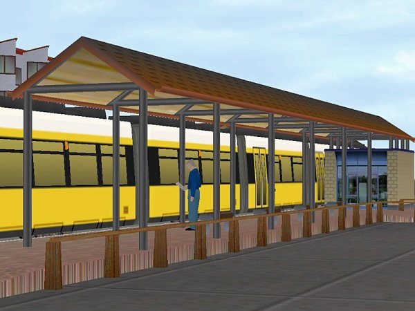 Strassenbahn-Haltepunkt der Karlsruher Schlo&szlig;bahn (AB2423 )