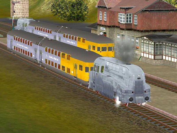 Stromlinien-Wendezug der L&uuml;beck - B&uuml;chener Eisenbahn (AS2404 )