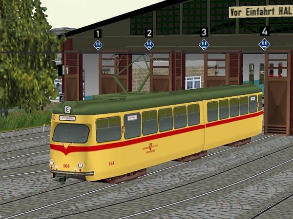Gelenkstrassenbahnwagen 164 (6xGel) der VB Karlsruhe - Schaffnerlos (BD1416 )