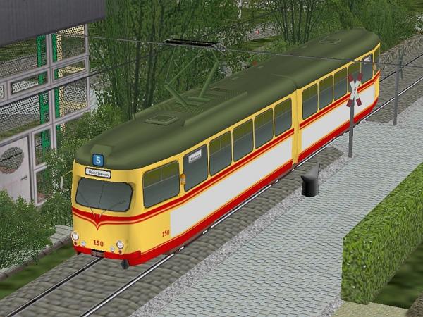 Gelenkstrassenbahnwagen 150 (6xGel) der VB Karlsruhe (BD1418 )