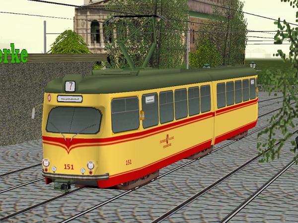Gelenkstrassenbahnwagen 151 (6xGel) VBK - Schaffnerlos (BD1419 )