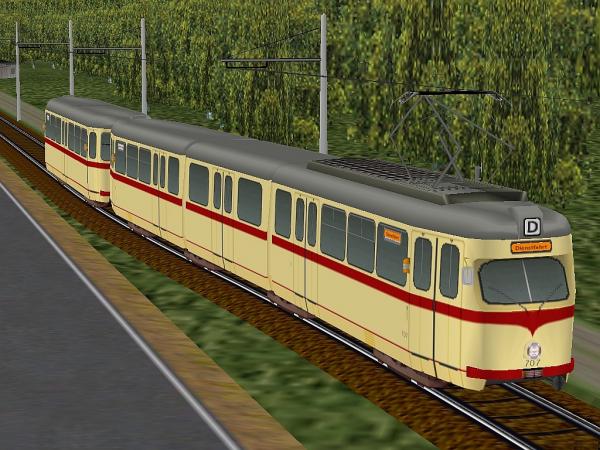 Duewag-Einheitstriebwagen 707+BW914 und 817 (GT8-ER) - 1435mm (BD1423 )