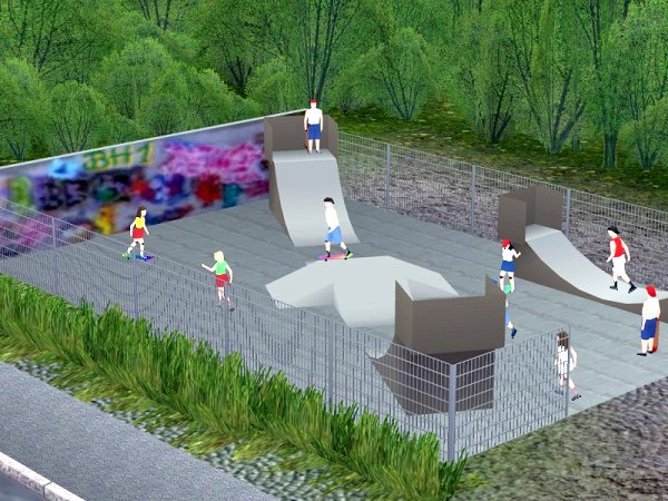 Skateboardbahn mit Figuren (BH1456 )