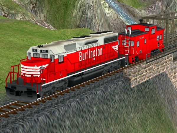 US Diesellokomotive EMD SD40 Chicago, Burlington and Quincy und Caboose (DK1459 )