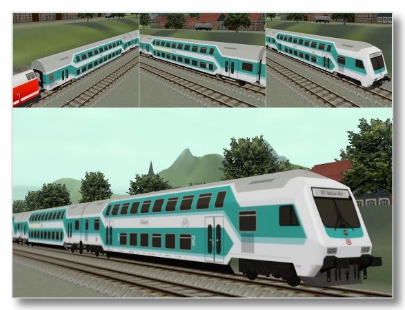 DB Doppelstockwagen mintgr&uuml;n (GH2455 )