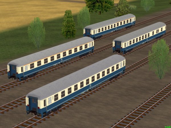 Sitzwagen DB UIC-X in blau-beiger Lackierung, Set 5 (GH2513 )