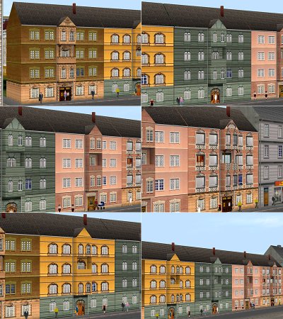 H&auml;user im Stil der Jahrhundertwende Set1 (HB2433 )