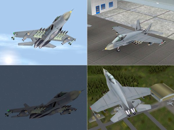 F/A-18 HORNET mit Hangar und Hilfsfahrzeug (HB2443 )