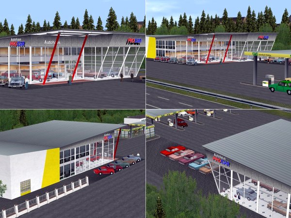 Autohaus ProCar mit Fahrzeugen MB 208 SL und Lincoln (HB2453 )