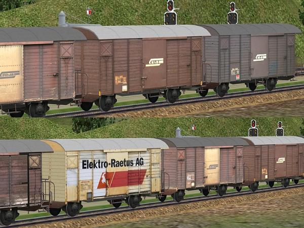 sSpur RhB G&uuml;terwagen Set1 (1000mm) (HB3547 )