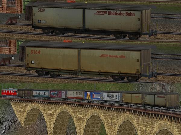 sSpur RhB_G&uuml;terwagen Set 2 (1000mm) (HB3548 )