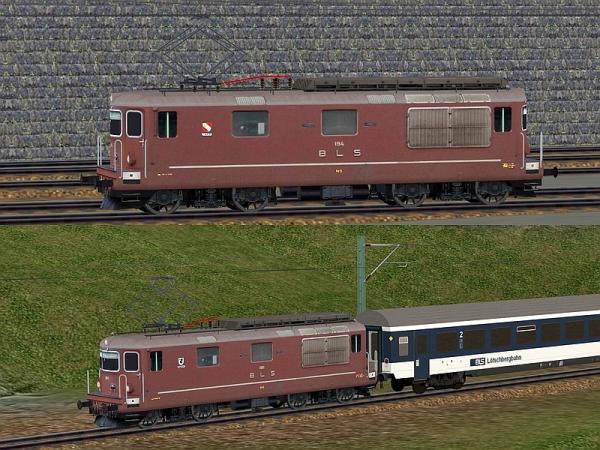 E-Loks der Baureihe Re 4/4 der BLS in Epoche IV (HB3571 )