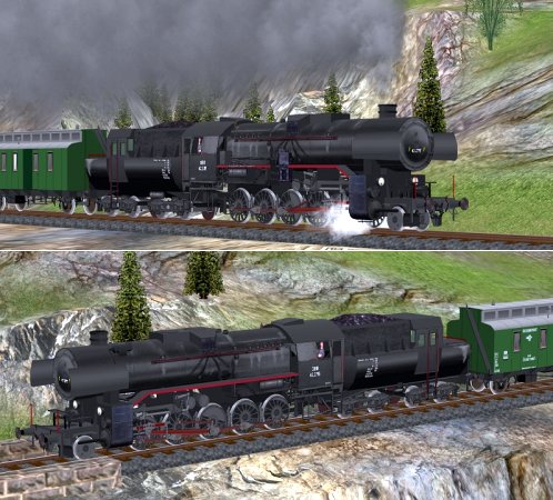 Schwere Dampflokomotive &Ouml;BB 42.2715 mit Schlepptender Wanne T25 (HH1408 )