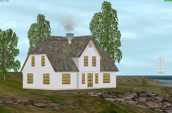 Alte Fischerh&auml;user mit Reetdach (HS2406 )