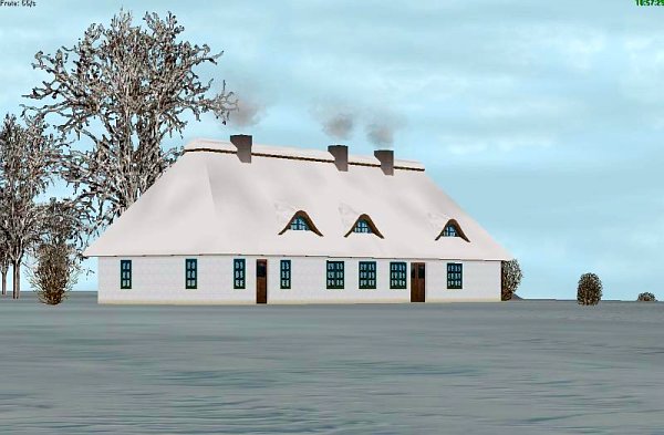 Alte Fischerh&auml;user mit Reetdach Winter (HS2407 )