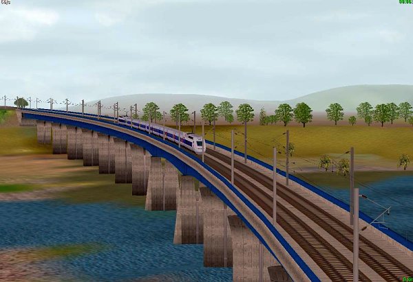 Moselbr&uuml;cken 2gleisig f&uuml;r Hochgeschwindigkeitsverkehr blaue Variante (HS2414 )