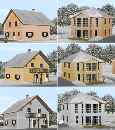 Vorstadtvillen verschiedener farblicher Ausf&uuml;hrungen Winterausf&uuml;hrung (HT1403 )
