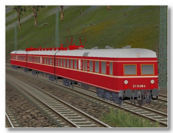 Elektrotriebwagen ET 25 015 und ET 25 016 mit Mittelwagen (MK1404 )