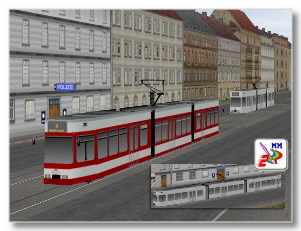 Strassenbahnen des Typs GT8N des Typs GT8D-MNZ Zweirichtungsstrassenbahnen (MK1443 )
