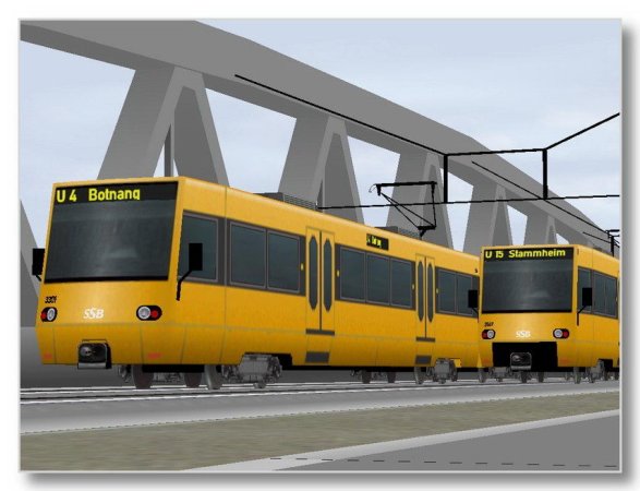 Strassenbahnen des Typs GT8N Stadtbahnwagen 8.10 und 8.9 Stuttgart (MK1445 )