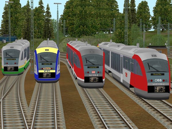 Sparset Triebwagen des Desiro mit OBB5022, DB 642, Vogtlandbahn VT01 und Connex VT611 (MK1474 )