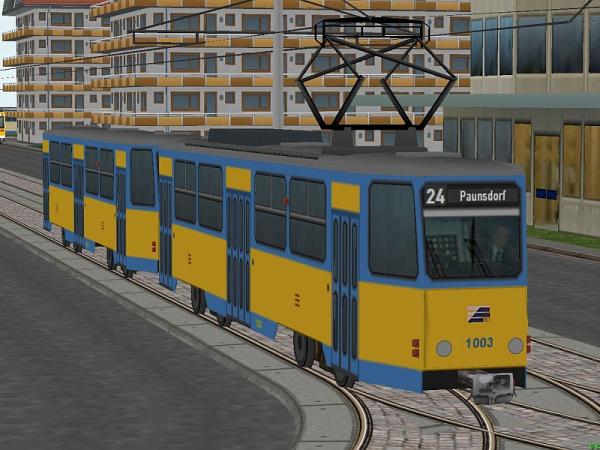 Strassenbahn Tatra-Trieb- und -Beiwagen der LVB Set 1 (MK1542 )