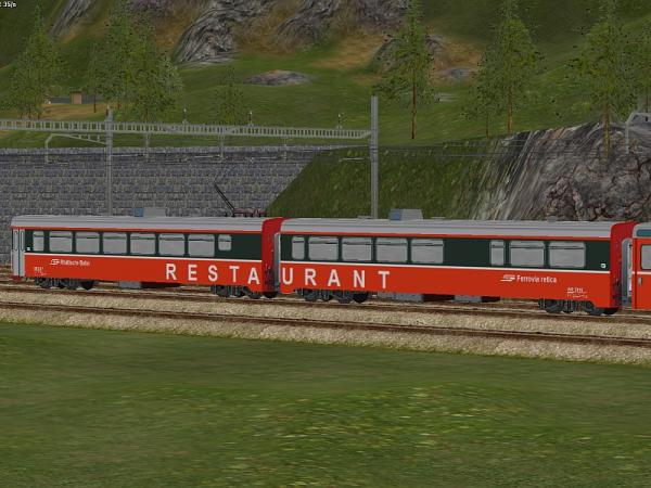 Restaurantwagen der RhB WR3816 und WR3817 (sSpur 1000mm) (MK1553 )