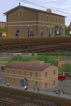Bahnhof Hoyerswerda um 1873 mit Gaslaternen und Stellwerk W1 (MK2407 )