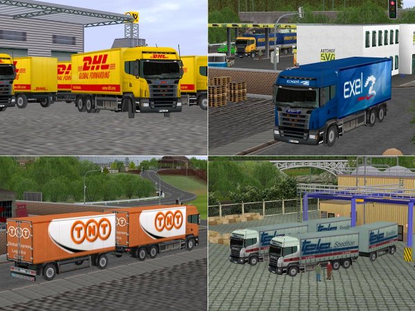 LKW-Set mit festen Koffern und passenden Anh&auml;ngern (MM1410 )