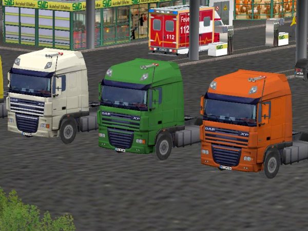 Sattelzugmaschine DAF XF mit passenden K&uuml;hlauflieger (MM1413 )