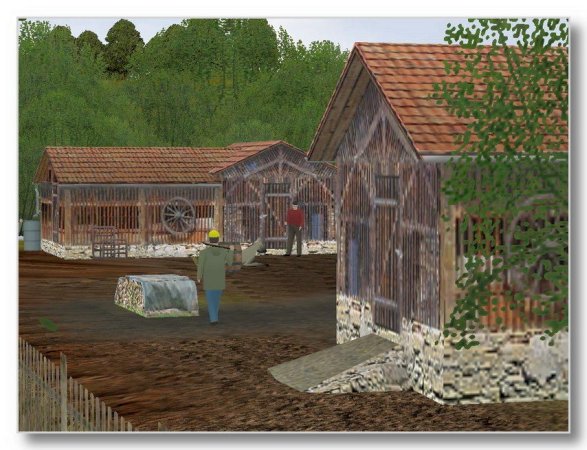 Holzschuppen und Holzstapel (MR1407 )