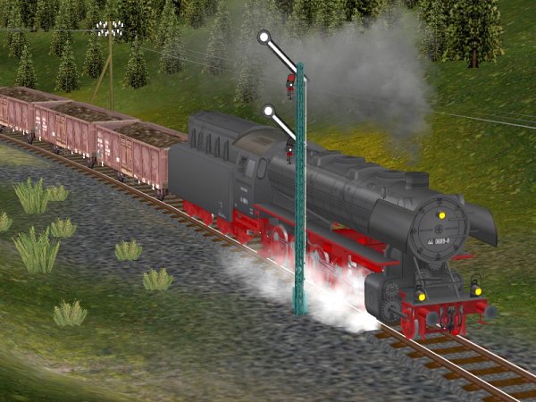 G&uuml;terzuglokomotive der DR BR 44 0689-8 mit &Ouml;ltender auf Basis T34, Epoche IIIb (RL2409 )