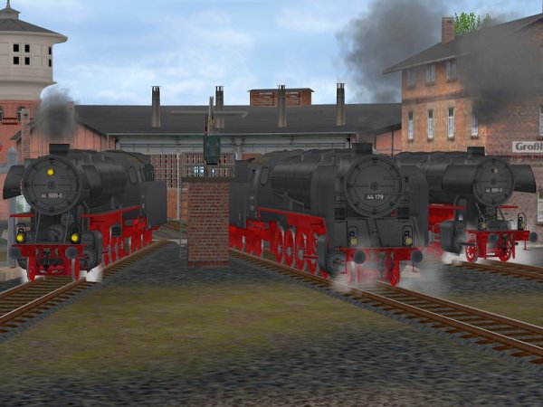 Sparset, G&uuml;terzug-Dampflokomotiven BR 44 der DR (RL2411 )